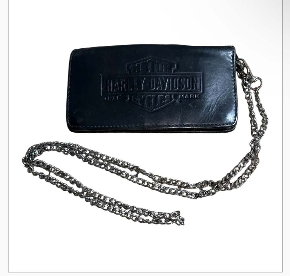 Harley-Davidson Black Leather Biker Chain Wallet 99499-08VM